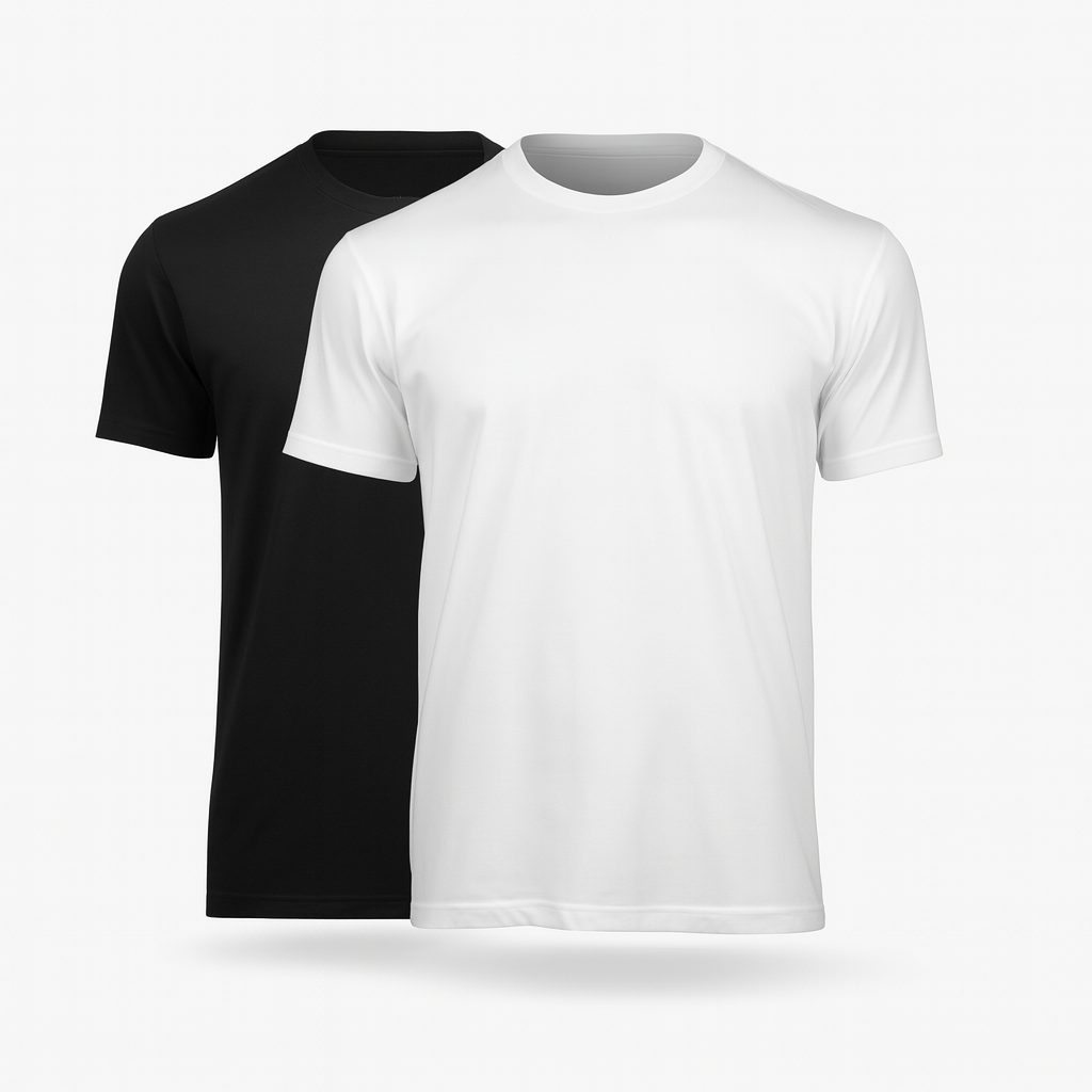 Cotton T-Shirt Twin Pack (Black + White)